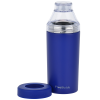 a blue bottle with a cap