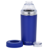 a blue bottle with a cap