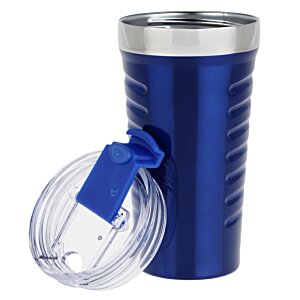 Additional Image 3 - a blue and silver cup with a lid