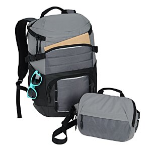 Additional Image 2 - a grey backpack with black straps