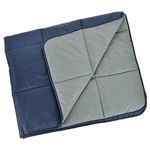 Additional Image 1 - a blue and grey blanket