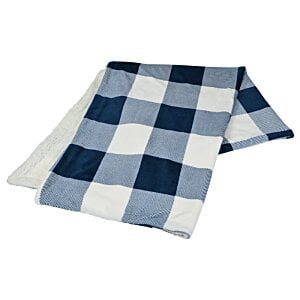 Additional Image 1 - a blue and white checkered towel