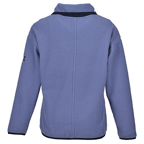 Additional Image 1 - a blue sweater with a black collar