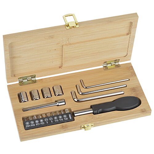 Screwdriver Kit with Bamboo Case Image 1 of 2