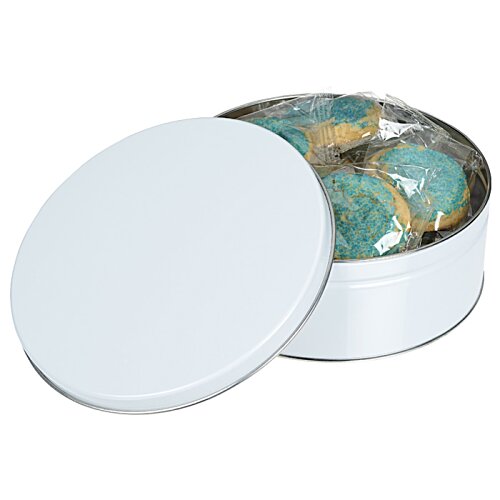 Additional Image 1 - a round white container with blue objects in it