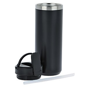 Additional Image 1 - a black water bottle and earphones