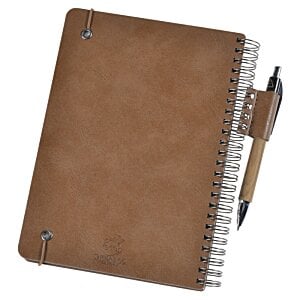 Additional Image 2 - a brown notebook with a pen