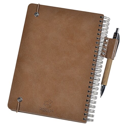 Additional Image 2 - a brown notebook with a pen