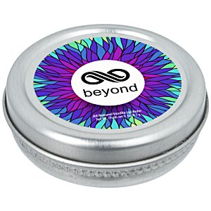 Additional Image 1 - a round silver container with a round label