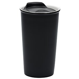 Additional Image 1 - a black plastic cup with a lid