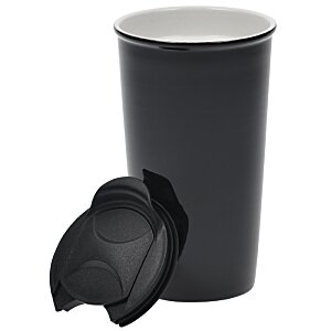 Additional Image 3 - a black plastic cup with a lid