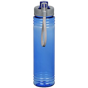 Additional Image 1 - a blue water bottle with a grey lid