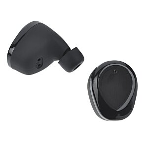 Additional Image 3 - a black earbuds on a white background