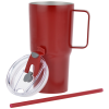 a red cup with straw