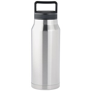 Additional Image 2 - a silver water bottle with a black handle