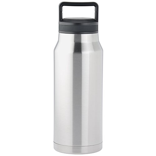 Additional Image 2 - a silver water bottle with a black handle