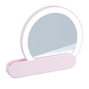 Additional Image 2 - a round mirror with a pink band