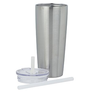 Additional Image 1 - a silver cup with a straw