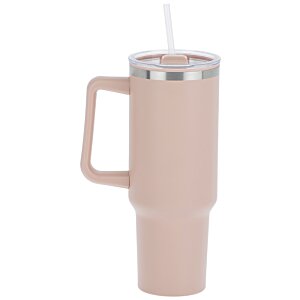 Additional Image 2 - a pink coffee mug with a straw
