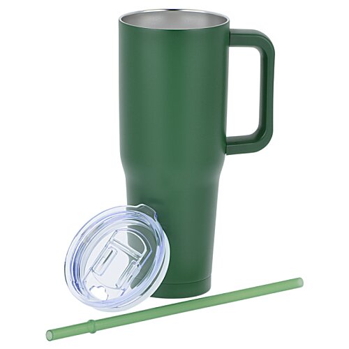 Additional Image 2 - a green mug with a lid and straw