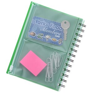 Additional Image 3 - a green notebook with a pink post-it note
