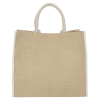 a beige bag with a handle