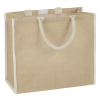 a brown bag with white handles