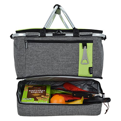 Additional Image 2 - a grey and green cooler with a handle