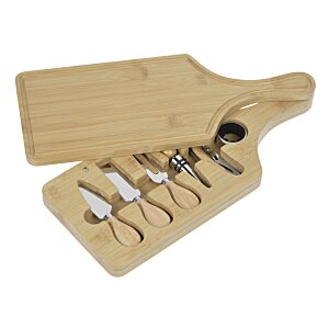 Additional Image 1 - a wooden cutting board with a set of tools