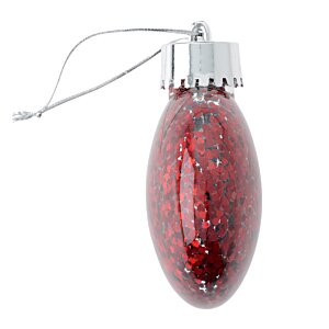 Additional Image 2 - a red oval shaped christmas ornament