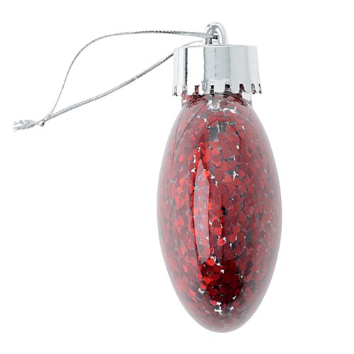 Additional Image 2 - a red oval shaped christmas ornament