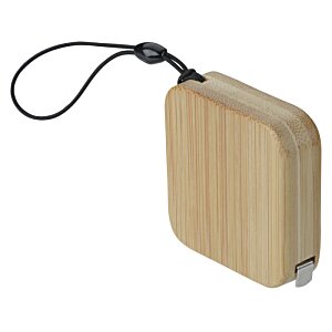 Additional Image 2 - a wooden square object with a black cord