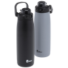 a black and grey water bottles