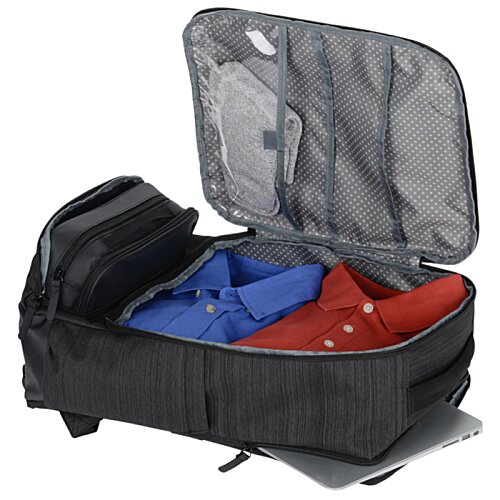 Additional Image 2 - a black suitcase with a red and blue shirt inside