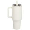 a white cup with a handle