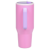 a pink cup with a handle