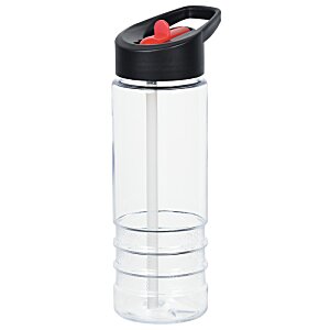 Additional Image 1 - a clear plastic water bottle with a black lid