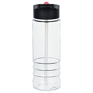 Additional Image 3 - a clear plastic water bottle with a black cap