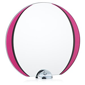 Additional Image 2 - a white and pink circle with a silver base