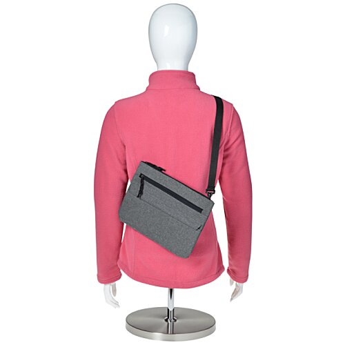 Additional Image 6 - a mannequin wearing a pink jacket with a black bag on it