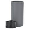 a grey cylinder with a black cap