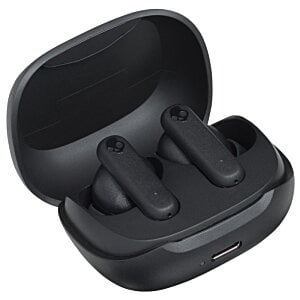 Additional Image 3 - a black wireless earbuds in a case