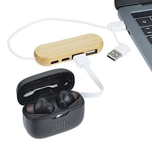 Additional Image 3 - a black and tan usb cable next to a black and white laptop