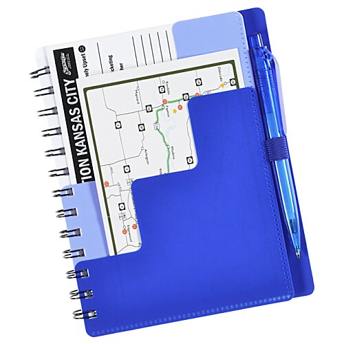 Additional Image 1 - a blue spiral notebook with a spiral bound