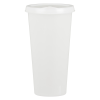 a white plastic cup with a lid