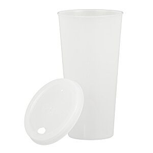 Additional Image 2 - a white plastic cup with a lid