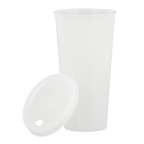 Additional Image 2 - a white plastic cup with a lid