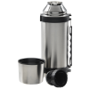 a silver and black thermos