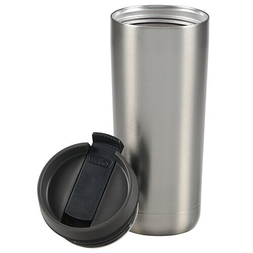 Additional Image 3 - a silver and black tumbler