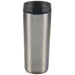 Additional Image 1 - a silver and black tumbler